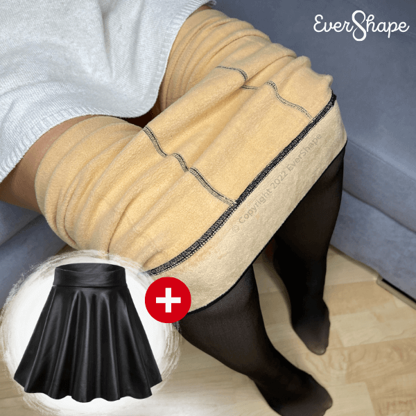 EverShape™ FASHION BUNDLE: Fleece-Strumpfhose + passender EverShape Fashion Faltenrock